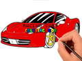 Spiel Rennwagen Malbuch  Online