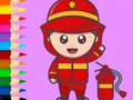 Spiel Malbuch: Feuerwehrmann  Online