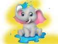 Spiel Malbuch: Elefant sprüht Wasser  Online