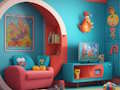 Spiel Entfliehen Sie dem rosa und blauen Haus  Online