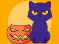 Spiel Malbuch: Halloween-Katze  Online