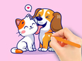 Spiel Malbuch: Hund und Katze  Online