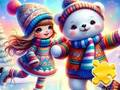 Spiel Puzzle: Mädchen auf der Eisbahn  Online