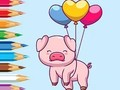 Spiel Malbuch: Ballonschwein  Online