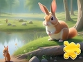 Spiel Puzzle: Kaninchen und Eichhörnchen  Online