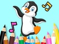 Spiel Malbuch: Tanzender Pinguin  Online
