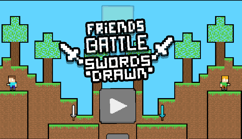 Spiel Freunde kämpfen mit gezogenen Schwertern  Online