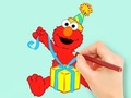 Spiel Malbuch: Elmo-Geschenk  Online