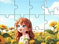 Spiel Puzzle: Sonnenblumenmädchen  Online