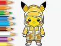 Spiel Malbuch: Regenmantel Pikachu  Online