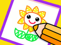 Spiel Kleinkindzeichnung: Schöne Blume  Online