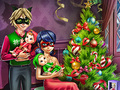 Spiel Gepunktetes Mädchen-Familien-Weihnachten  Online