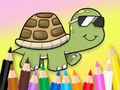 Spiel Malbuch: Sonnenbrillen-Schildkröte  Online