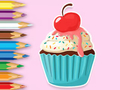 Spiel Malbuch: Apfel-Cupcake  Online