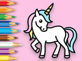 Spiel Malbuch: Glückliches Einhorn  Online