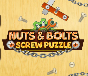 Spiel Holzschrauben, Muttern, Schraubenstift-Puzzle  Online