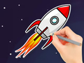Spiel Malbuch: Fliegende Rakete  Online