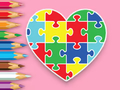 Spiel Malbuch: Herz-Puzzle  Online