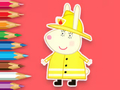 Spiel Malbuch: Kaninchen-Feuerwehrmann  Online