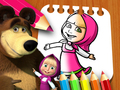 Spiel Malbuch „Mascha und der Bär“.  Online