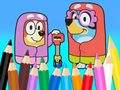 Spiel Malbuch: Bluey Flossing Grannies  Online