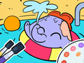 Spiel Malbuch: Elefantenschwimmen  Online