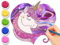 Spiel Malbuch: Leuchtendes Einhorn  Online