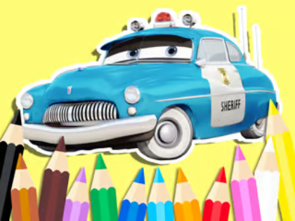 Spiel Malbuch: Autos Sheriff  Online