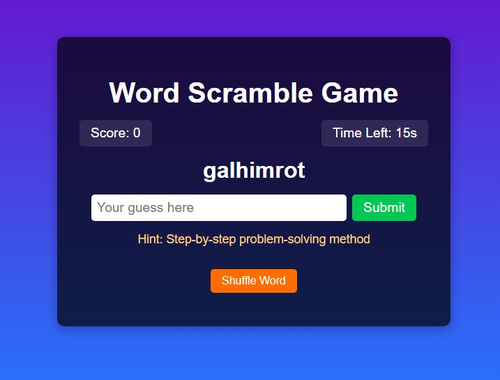 Spiel Word-Scramble-Spiel-Herausforderung  Online