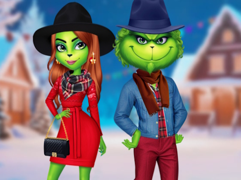 Spiel Das Grinch-Paar-Feiertagskostüm  Online