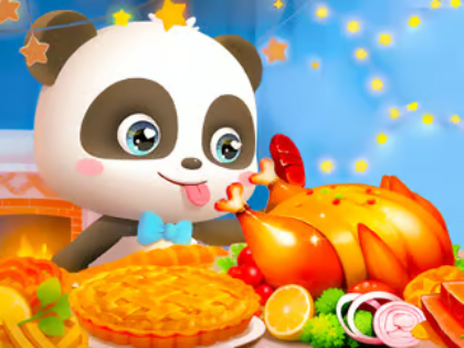 Spiel Puzzle: Erntedankfest des kleinen Pandas  Online