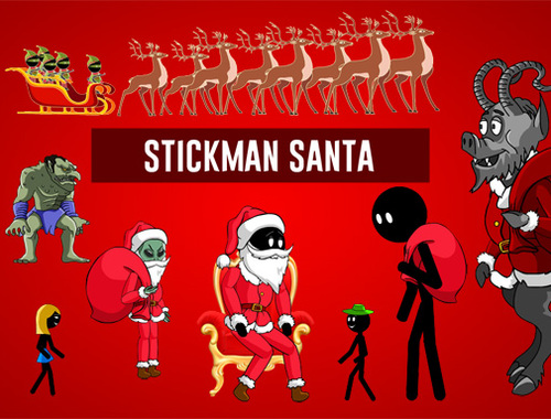 Spiel Stickman-Weihnachtsmann  Online