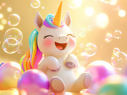 Spiel Puzzle: Einhorn-Blasenspaß  Online