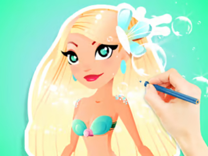 Spiel Malbuch: Aqua Meerjungfrau  Online