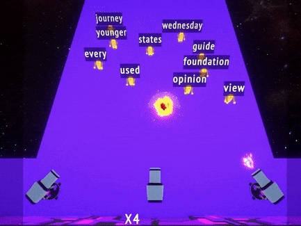 Spiel Neonverteidigung: Typ!  Online