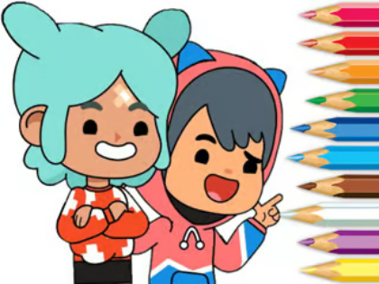 Spiel Malbuch: Toca Boca Freunde  Online