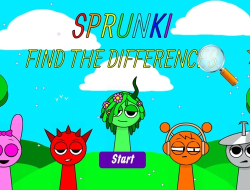 Spiel Sprunki finden die Unterschiede  Online