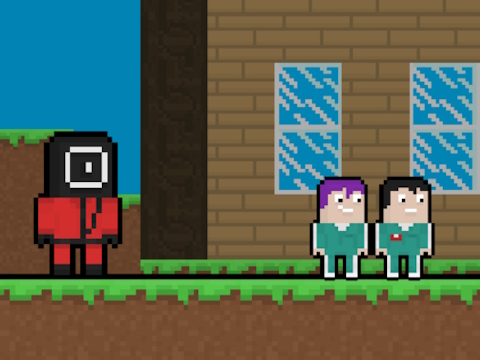 Spiel Tintenfisch -Flucht, aber Blockworld  Online