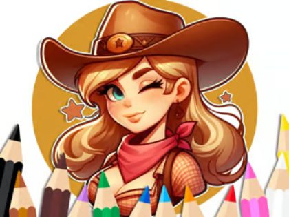 Spiel Malbuch: Cowgirl  Online