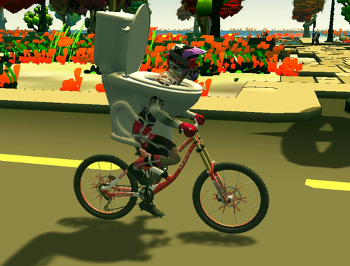 Spiel Skibidi -Toilettenrad fahren  Online