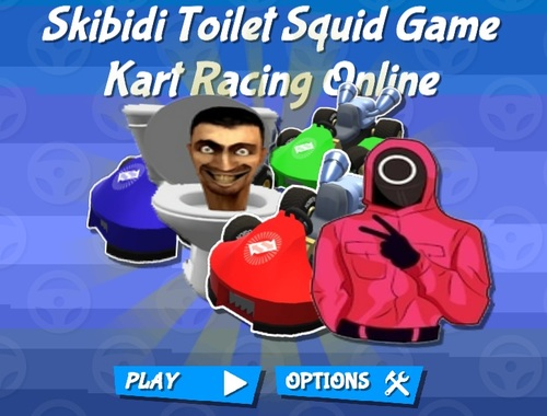 Spiel Skibidi Toiletten -Tintenfischspiel Kart Rennen online  Online