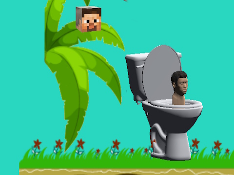 Spiel Spinning Skibidi Toilet Flappy Minecraft Online