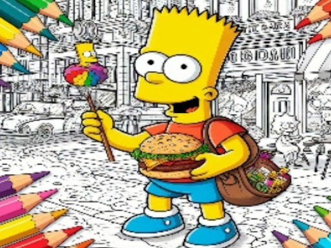 Spiel Zurück in die Schule Simpsons Malbuchbuch  Online