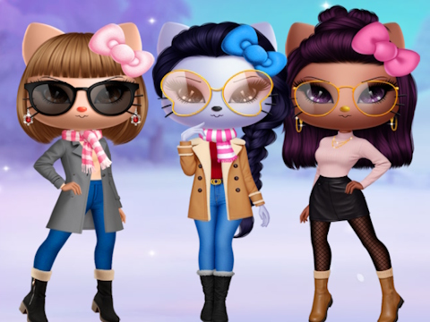 Spiel Kitty Squad Winter Dress Up Online