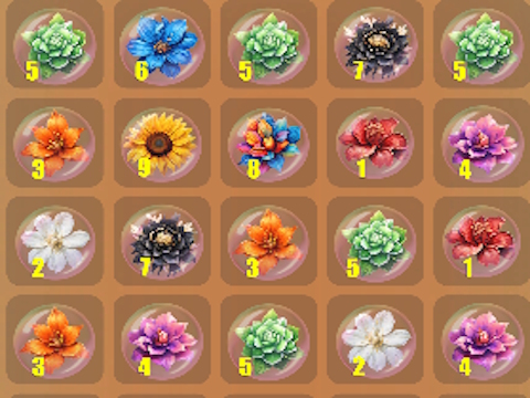 Spiel Würfel -Puzzle -Blumen!  Online