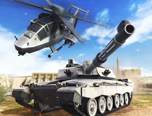 Spiel Kriegsstrategie. Panzer und Hubschrauber  Online