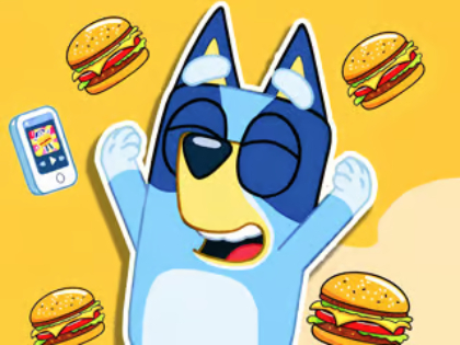 Spiel Puzzle: Burger Hund Bluey  Online