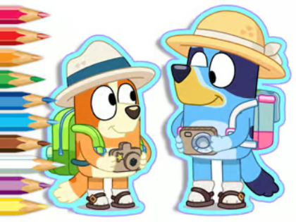 Spiel Malbuch: Bluey Camping  Online
