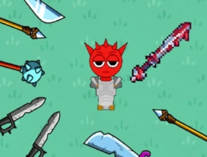 Spiel Red Sprunki mit einem Schwert  Online