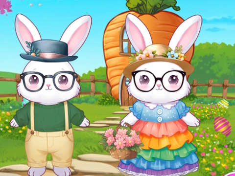 Spiel Hasen bereiten sich für Ostern vor  Online